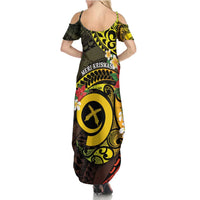 Vanuatu Christmas Family Matching Summer Maxi Dress and Hawaiian Shirt Vanuatuan Pig Tusk - Meri Krismas! LT14 - Polynesian Pride