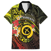 Vanuatu Christmas Family Matching Tank Maxi Dress and Hawaiian Shirt Vanuatuan Pig Tusk - Meri Krismas! LT14 Dad's Shirt - Short Sleeve Black - Polynesian Pride