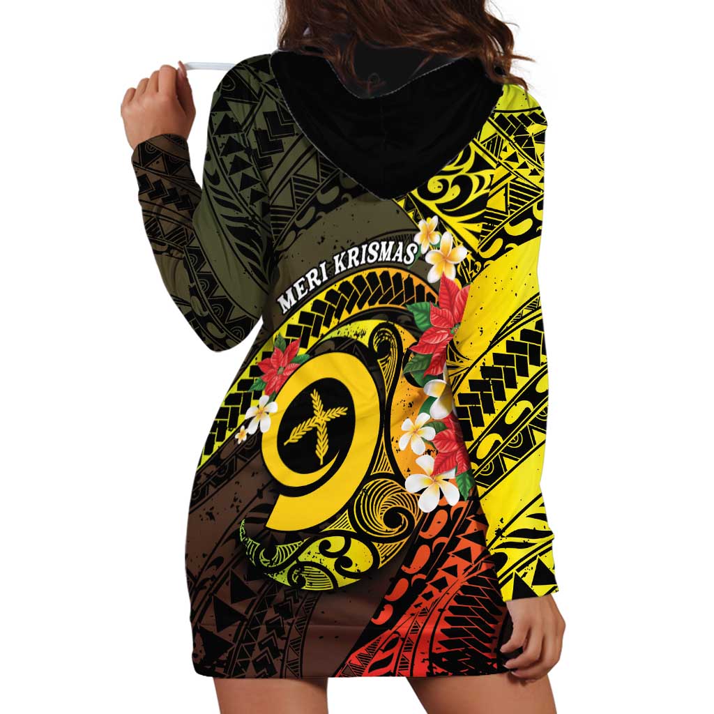 Vanuatu Christmas Hoodie Dress Vanuatuan Pig Tusk - Meri Krismas! LT14 - Polynesian Pride