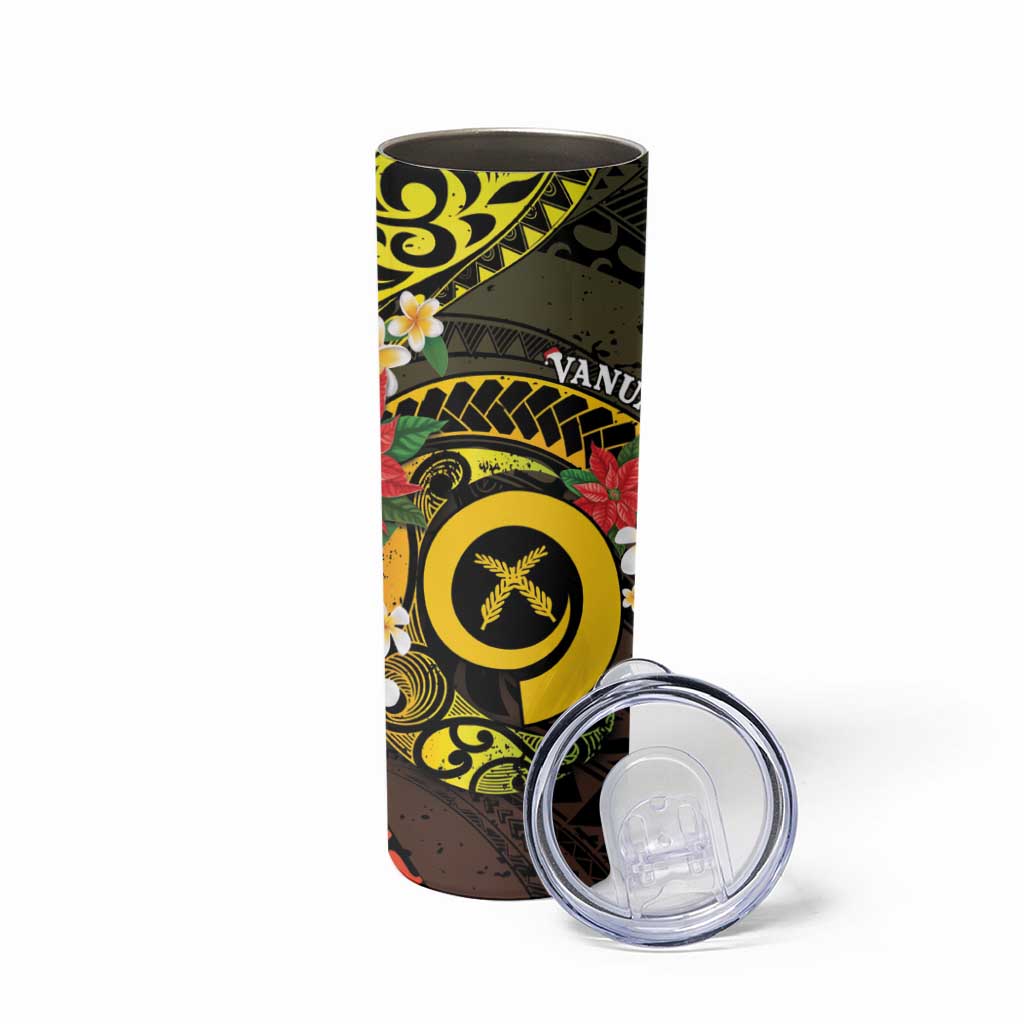 Vanuatu Christmas Skinny Tumbler Vanuatuan Pig Tusk - Meri Krismas! LT14 - Polynesian Pride