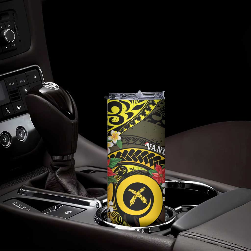 Vanuatu Christmas Skinny Tumbler Vanuatuan Pig Tusk - Meri Krismas! LT14 - Polynesian Pride