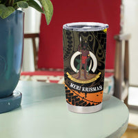 Vanuatu Christmas Tumbler Cup Vanuatuan Pig Tusk - Meri Krismas!