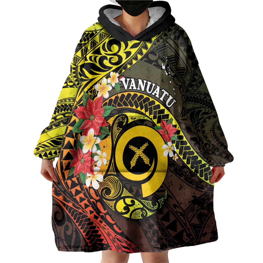 Vanuatu Christmas Wearable Blanket Hoodie Vanuatuan Pig Tusk - Meri Krismas! LT14 - Polynesian Pride