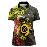 Vanuatu Christmas Women Polo Shirt Vanuatuan Pig Tusk - Meri Krismas! LT14 Female Black - Polynesian Pride
