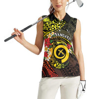 Vanuatu Christmas Women Sleeveless Polo Shirt Vanuatuan Pig Tusk - Meri Krismas! LT14 - Polynesian Pride
