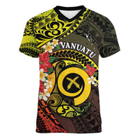 Vanuatu Christmas Women V-Neck T-Shirt Vanuatuan Pig Tusk - Meri Krismas! LT14 Female Black - Polynesian Pride