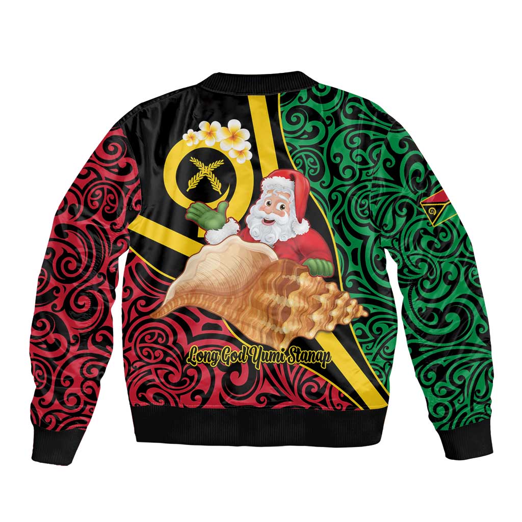 Vanuatu Christmas Bomber Jacket Vanuatuan Conch Shell - Meri Krismas! LT14 - Polynesian Pride