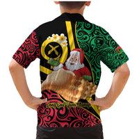 Vanuatu Christmas Family Matching Mermaid Dress and Hawaiian Shirt Vanuatuan Conch Shell - Meri Krismas! LT14 - Polynesian Pride