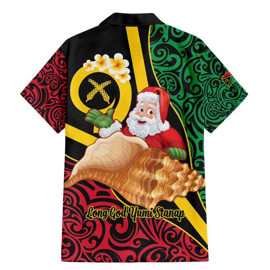 Vanuatu Christmas Family Matching Mermaid Dress and Hawaiian Shirt Vanuatuan Conch Shell - Meri Krismas! LT14 - Polynesian Pride