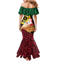 Vanuatu Christmas Family Matching Mermaid Dress and Hawaiian Shirt Vanuatuan Conch Shell - Meri Krismas! LT14 - Polynesian Pride