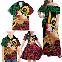 Vanuatu Christmas Family Matching Off Shoulder Maxi Dress and Hawaiian Shirt Vanuatuan Conch Shell - Meri Krismas! LT14 - Polynesian Pride