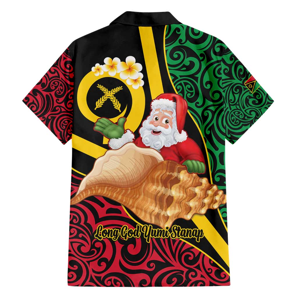 Vanuatu Christmas Family Matching Short Sleeve Bodycon Dress and Hawaiian Shirt Vanuatuan Conch Shell - Meri Krismas! LT14 - Polynesian Pride