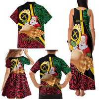 Vanuatu Christmas Family Matching Tank Maxi Dress and Hawaiian Shirt Vanuatuan Conch Shell - Meri Krismas! LT14 - Polynesian Pride