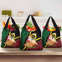 Vanuatu Christmas Grocery Bag Vanuatuan Conch Shell - Meri Krismas! LT14 3-pack One Size Black - Polynesian Pride