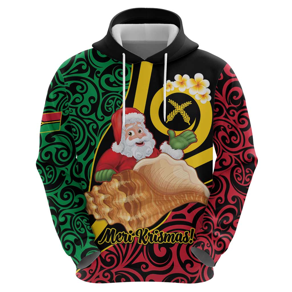 Vanuatu Christmas Zip Hoodie Vanuatuan Conch Shell - Meri Krismas! LT14 - Polynesian Pride