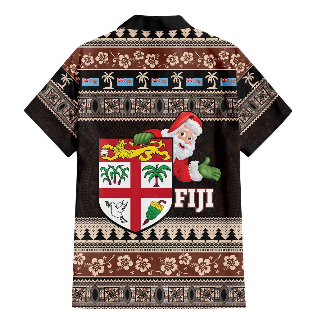 Fiji Christmas Family Matching Mermaid Dress and Hawaiian Shirt Fijian Masi Marau na Kerisimasi! - Brown LT14 - Polynesian Pride