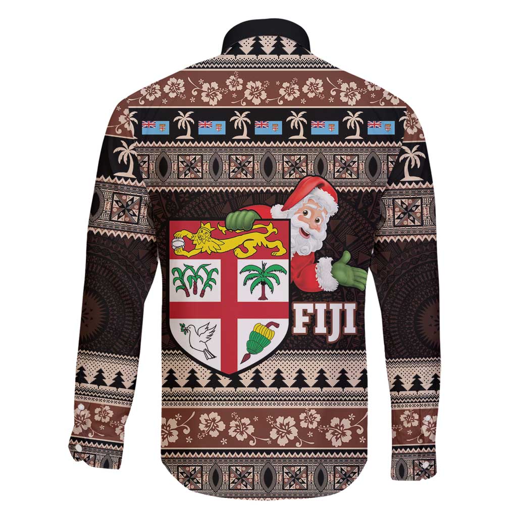 Fiji Christmas Family Matching Summer Maxi Dress and Hawaiian Shirt Fijian Masi Marau na Kerisimasi! - Brown LT14 - Polynesian Pride