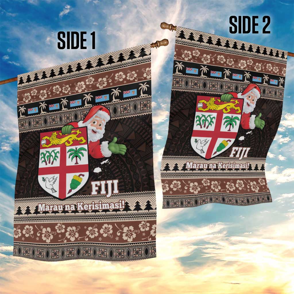 Fiji Christmas Garden Flag Fijian Masi Marau na Kerisimasi! - Brown LT14 - Polynesian Pride