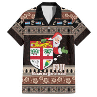Fiji Christmas Hawaiian Shirt Fijian Masi Marau na Kerisimasi! - Brown LT14 Brown - Polynesian Pride