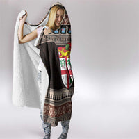 Fiji Christmas Hooded Blanket Fijian Masi Marau na Kerisimasi! - Brown LT14 - Polynesian Pride