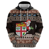 Fiji Christmas Hoodie Fijian Masi Marau na Kerisimasi! - Brown LT14 - Polynesian Pride