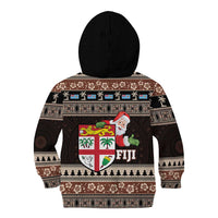 Fiji Christmas Kid Hoodie Fijian Masi Marau na Kerisimasi! - Brown LT14 - Polynesian Pride