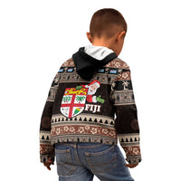 Fiji Christmas Kid Hoodie Fijian Masi Marau na Kerisimasi! - Brown LT14 - Polynesian Pride