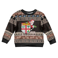 Fiji Christmas Kid Ugly Christmas Sweater Fijian Masi Marau na Kerisimasi! - Brown LT14 Kid Brown - Polynesian Pride