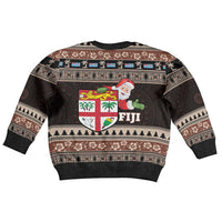 Fiji Christmas Kid Ugly Christmas Sweater Fijian Masi Marau na Kerisimasi! - Brown LT14 - Polynesian Pride