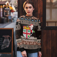 Fiji Christmas Ugly Christmas Sweater Fijian Masi Marau na Kerisimasi! - Brown LT14 - Polynesian Pride