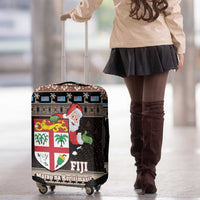 Fiji Christmas Luggage Cover Fijian Masi Marau na Kerisimasi! - Brown LT14 - Polynesian Pride