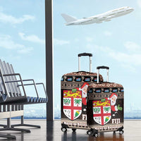 Fiji Christmas Luggage Cover Fijian Masi Marau na Kerisimasi! - Brown LT14 - Polynesian Pride