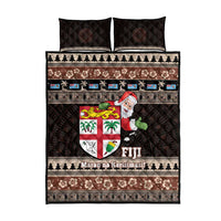 Fiji Christmas Quilt Bed Set Fijian Masi Marau na Kerisimasi! - Brown LT14 - Polynesian Pride