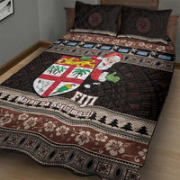 Fiji Christmas Quilt Bed Set Fijian Masi Marau na Kerisimasi! - Brown LT14 - Polynesian Pride