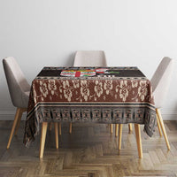 Fiji Christmas Tablecloth Fijian Masi Marau na Kerisimasi! - Brown