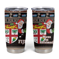 Fiji Christmas Tumbler Cup Fijian Masi Marau na Kerisimasi! - Brown LT14 Brown - Polynesian Pride