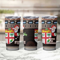 Fiji Christmas Tumbler Cup Fijian Masi Marau na Kerisimasi! - Brown LT14 - Polynesian Pride