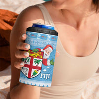 Fiji Christmas 4 in 1 Can Cooler Tumbler Fijian Masi Marau na Kerisimasi! - Blue LT14 - Polynesian Pride