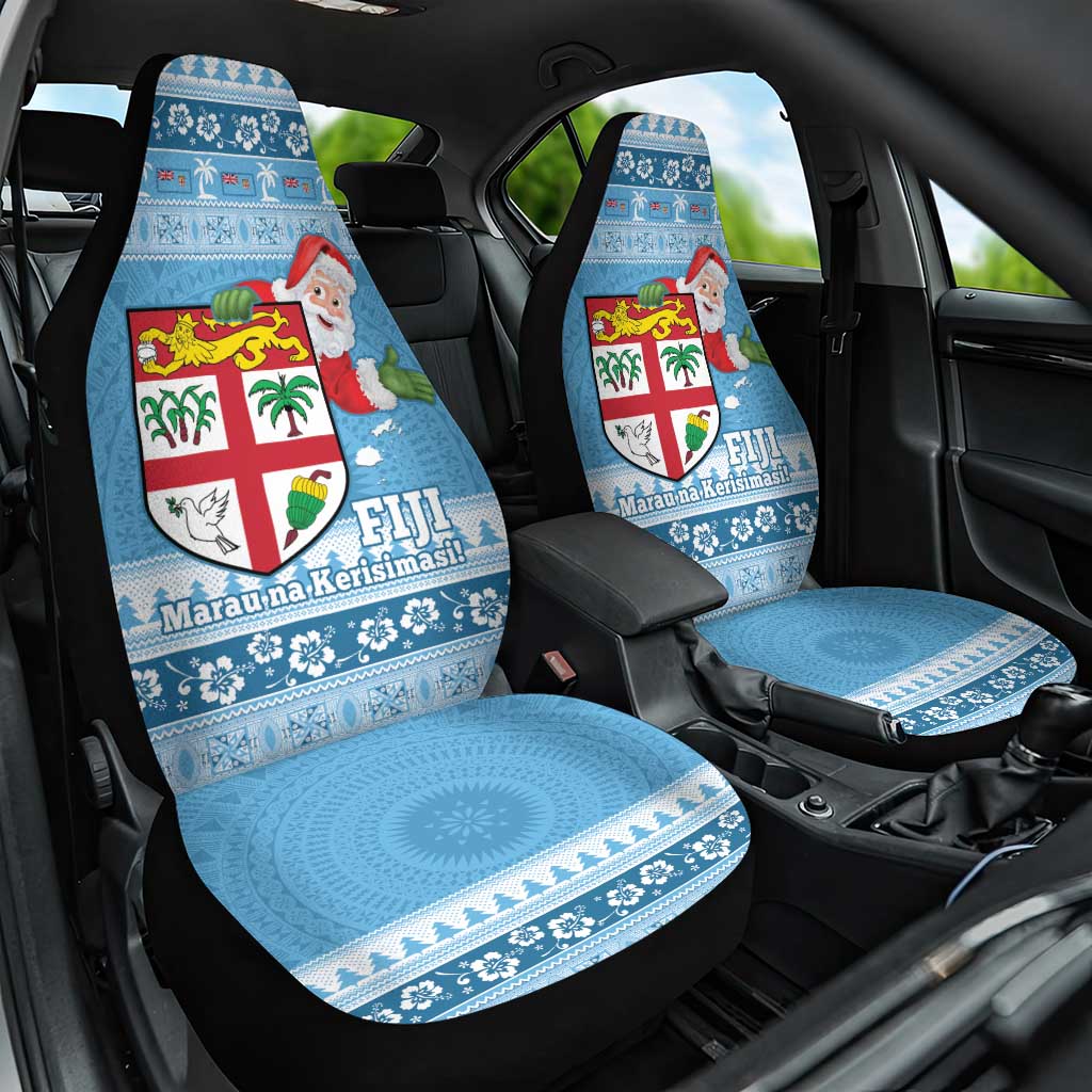 Fiji Christmas Car Seat Cover Fijian Masi Marau na Kerisimasi! - Blue LT14 One Size Blue - Polynesian Pride