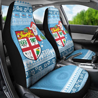 Fiji Christmas Car Seat Cover Fijian Masi Marau na Kerisimasi! - Blue LT14 - Polynesian Pride