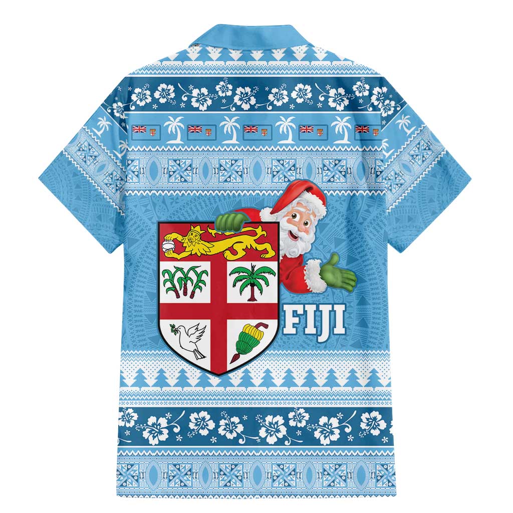 Fiji Christmas Family Matching Mermaid Dress and Hawaiian Shirt Fijian Masi Marau na Kerisimasi! - Blue LT14 - Polynesian Pride