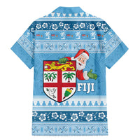 Fiji Christmas Family Matching Mermaid Dress and Hawaiian Shirt Fijian Masi Marau na Kerisimasi! - Blue LT14 - Polynesian Pride
