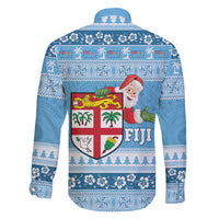 Fiji Christmas Family Matching Mermaid Dress and Hawaiian Shirt Fijian Masi Marau na Kerisimasi! - Blue LT14 - Polynesian Pride