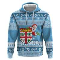 Fiji Christmas Hoodie Fijian Masi Marau na Kerisimasi! - Blue LT14 Pullover Hoodie Blue - Polynesian Pride