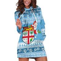 Fiji Christmas Hoodie Dress Fijian Masi Marau na Kerisimasi! - Blue LT14 Blue - Polynesian Pride
