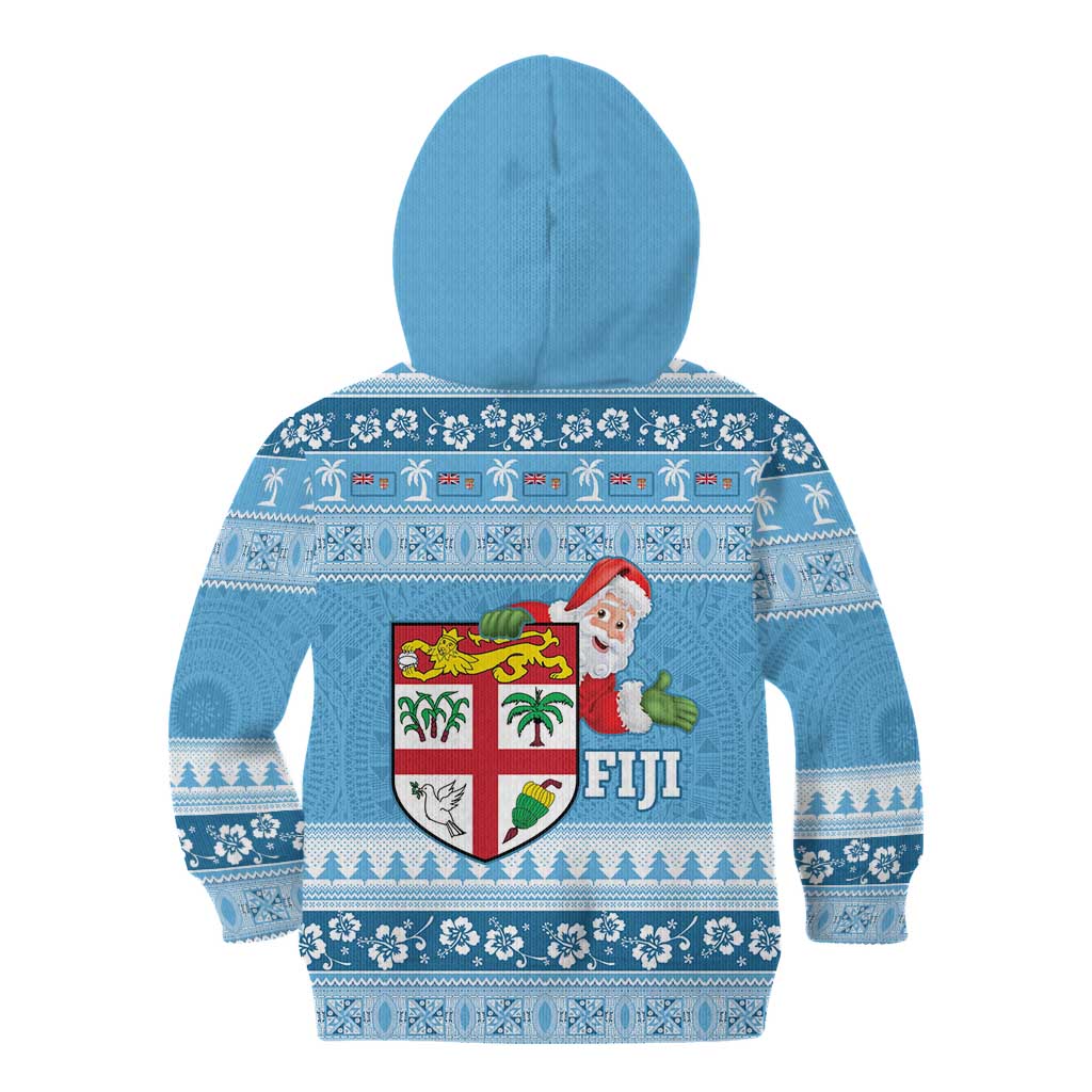 Fiji Christmas Kid Hoodie Fijian Masi Marau na Kerisimasi! - Blue LT14 - Polynesian Pride