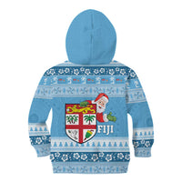 Fiji Christmas Kid Hoodie Fijian Masi Marau na Kerisimasi! - Blue LT14 - Polynesian Pride