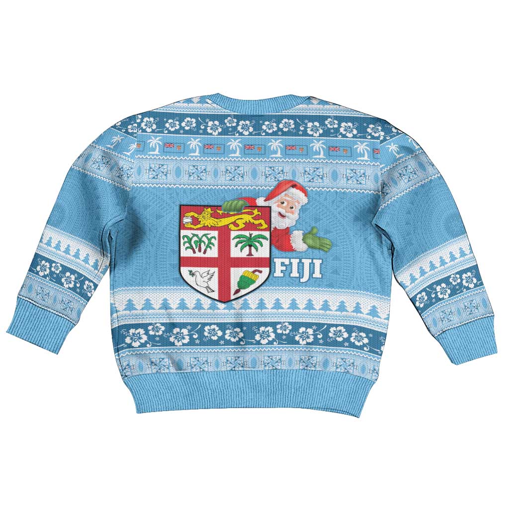 Fiji Christmas Kid Ugly Christmas Sweater Fijian Masi Marau na Kerisimasi! - Blue LT14 - Polynesian Pride