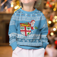 Fiji Christmas Kid Ugly Christmas Sweater Fijian Masi Marau na Kerisimasi! - Blue LT14 - Polynesian Pride