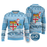 Fiji Christmas Ugly Christmas Sweater Fijian Masi Marau na Kerisimasi! - Blue LT14 Blue - Polynesian Pride